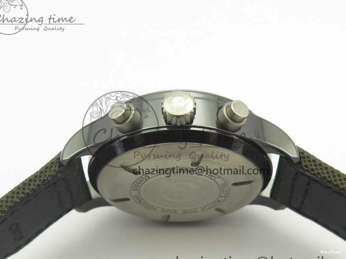 MIROTIME 0821 Classic PILOT IW389001 ZF 1:1 Best Edition Ceramic Case Green Dial on Green Nylon Strap A7750 (Function Same As Genuine) 7160